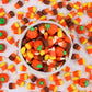 Autumn Mix Candy Corn with Pumpkins, Bulk Mellowcreme, 1 Lb