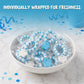 Snowflake Candy Bracelets – 30 Count Bulk Value Pack, Individually Wrapped Suckers – Winter Candy Blue and White Snow Flake Shaped – Birthday Treats – Frozen Party Favors – Goodie Bag Stuffers for Kids – Pinata Filler