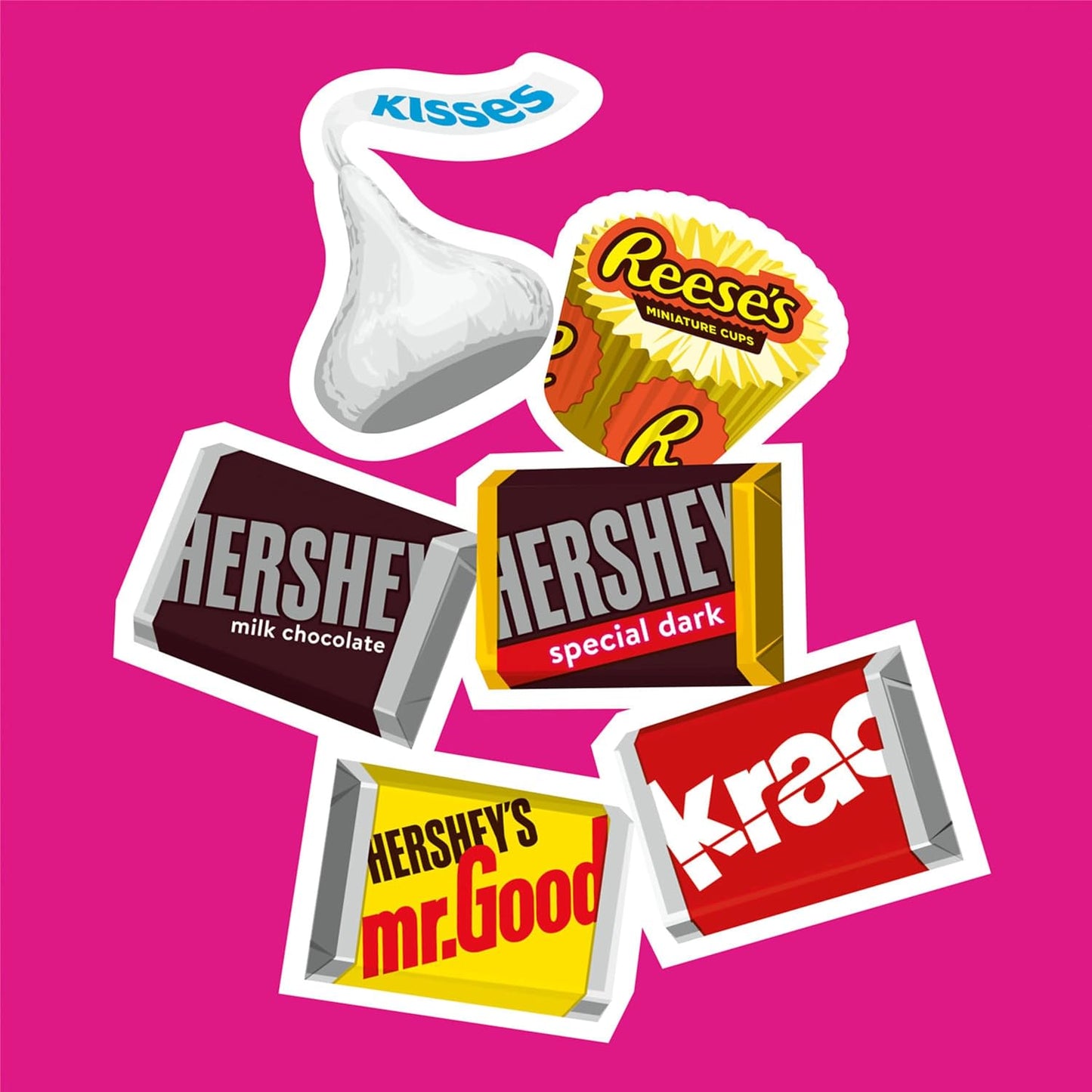 HERSHEY'S Miniatures Assorted Chocolate Candy Bulk Variety Party Pack, 30 Oz