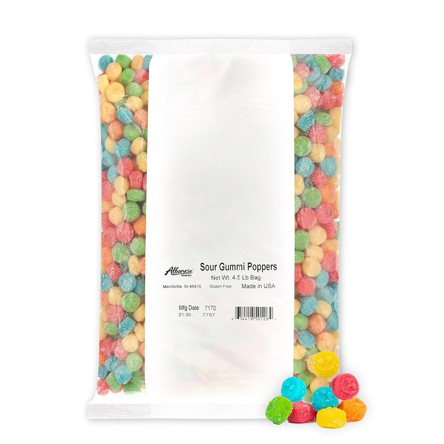 Albanese Candy, Sour Gummi Poppers, 4.5-Pound Bag