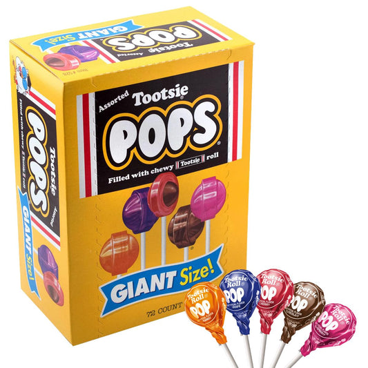 Tootsie Roll Tootsie Pops Giant Size, Assorted Flavors, 72 Count