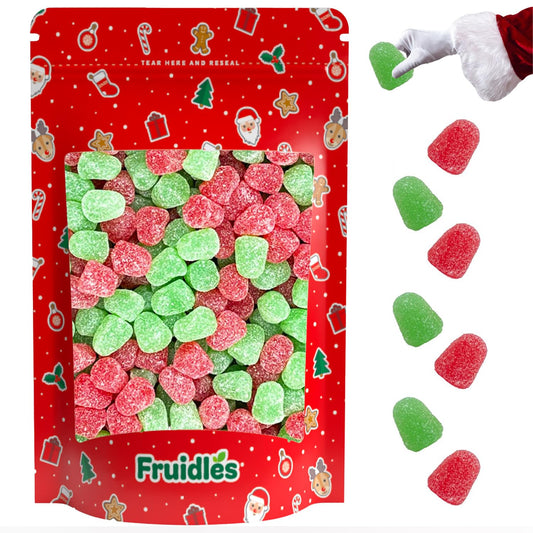 Fruidles Christmas Red and Green Spice Gummy Drops, Gluten-Free, Fun & Festive Holiday Gummies Snacking (2 Pounds)