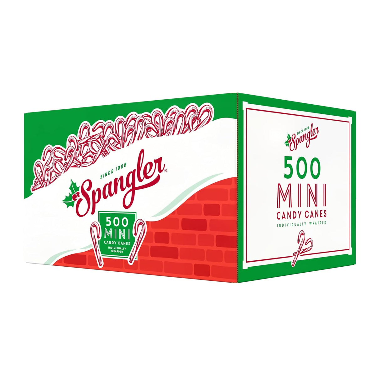 Spangler Red and White Mini Candy Canes - Bulk Individually Wrapped Peppermint Sticks - 500 Count Box