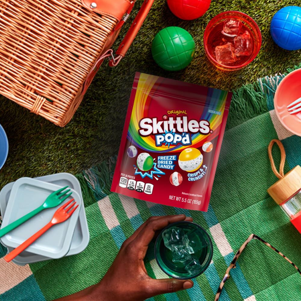 Skittles, Pop'D Originals Freeze Dried Candy, Freeze Dried Snacks, 5.5 Ounce