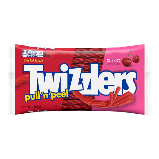 Twizzlers, Pull 'N' Peel Cherry Flavored Licorice Style, Chewy Candy Bag, 14 Ounce