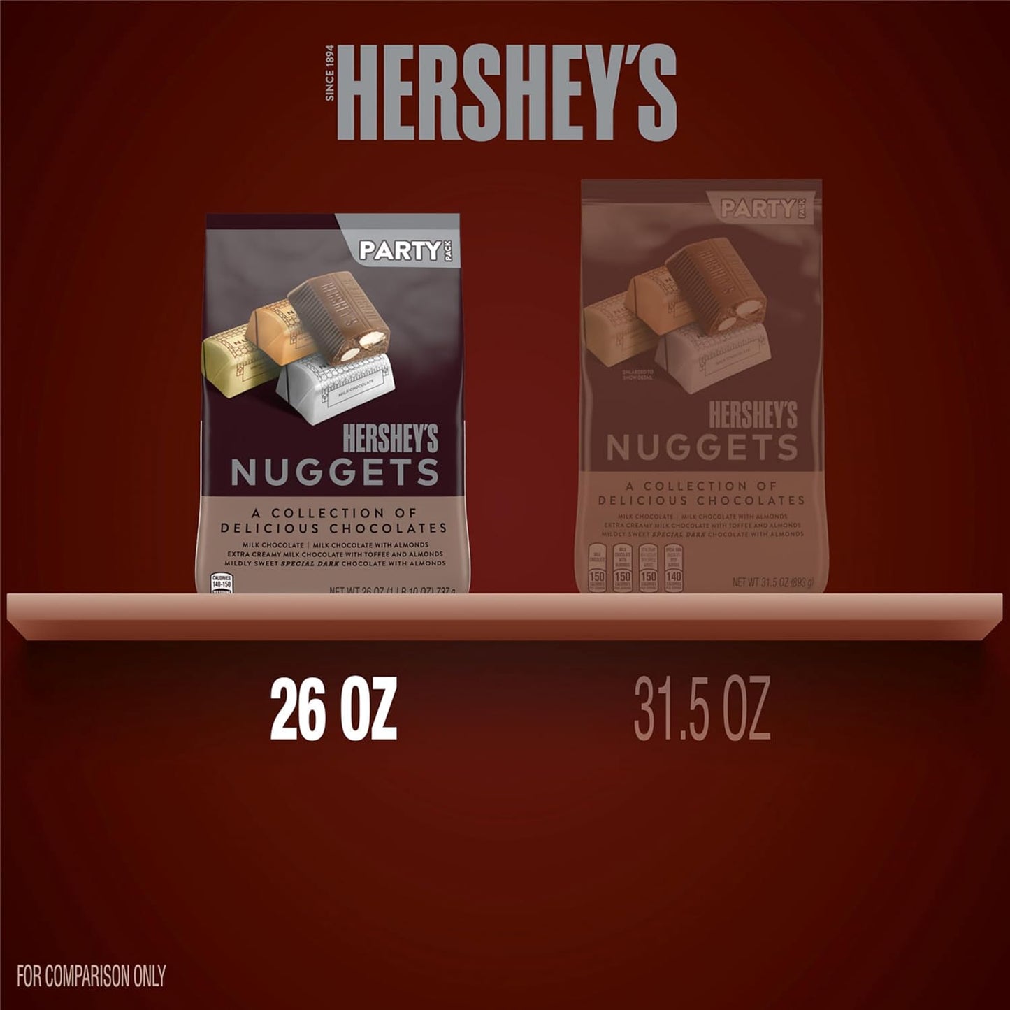 HERSHEY'S NUGGETS Assorted Chocolate Candy Variety Party Pack, 26 Oz