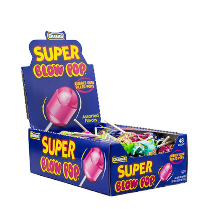 Charms Super Blow Pop Lollipops, Assorted Flavors, 48 Count