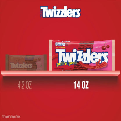 Twizzlers, Pull 'N' Peel Cherry Flavored Licorice Style, Chewy Candy Bag, 14 Ounce