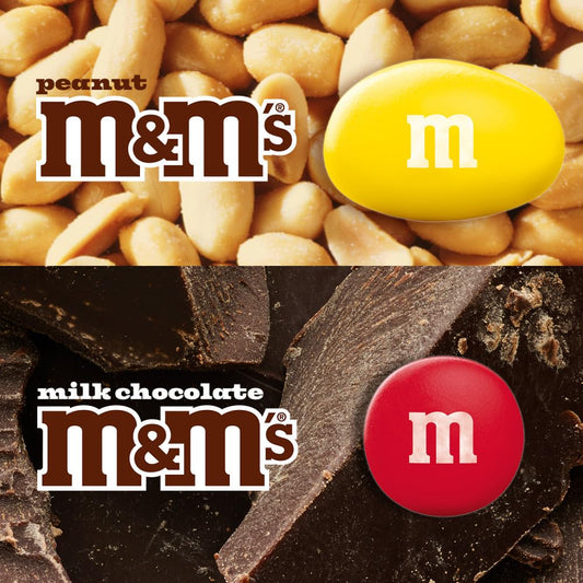 M&M's Milk Chocolate and Peanut Bulk Candy Jars, 48.5 Ounces Total (Pack of 2)