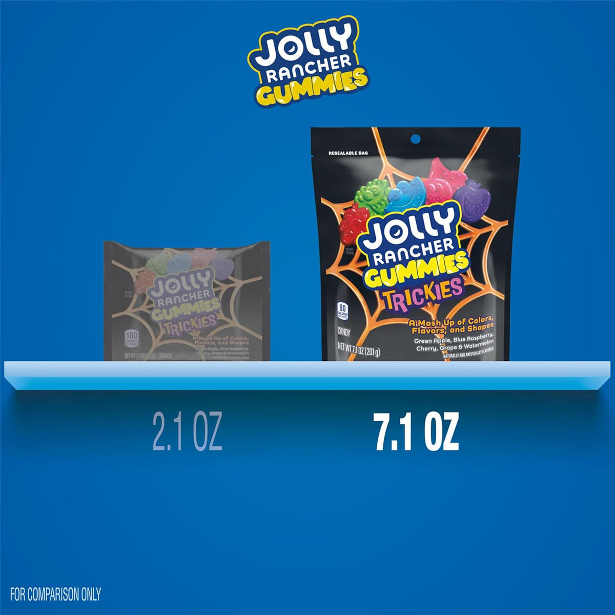 Jolly Rancher Trickies Gummy Halloween Candy Assorted Fruit, 7.1 Oz