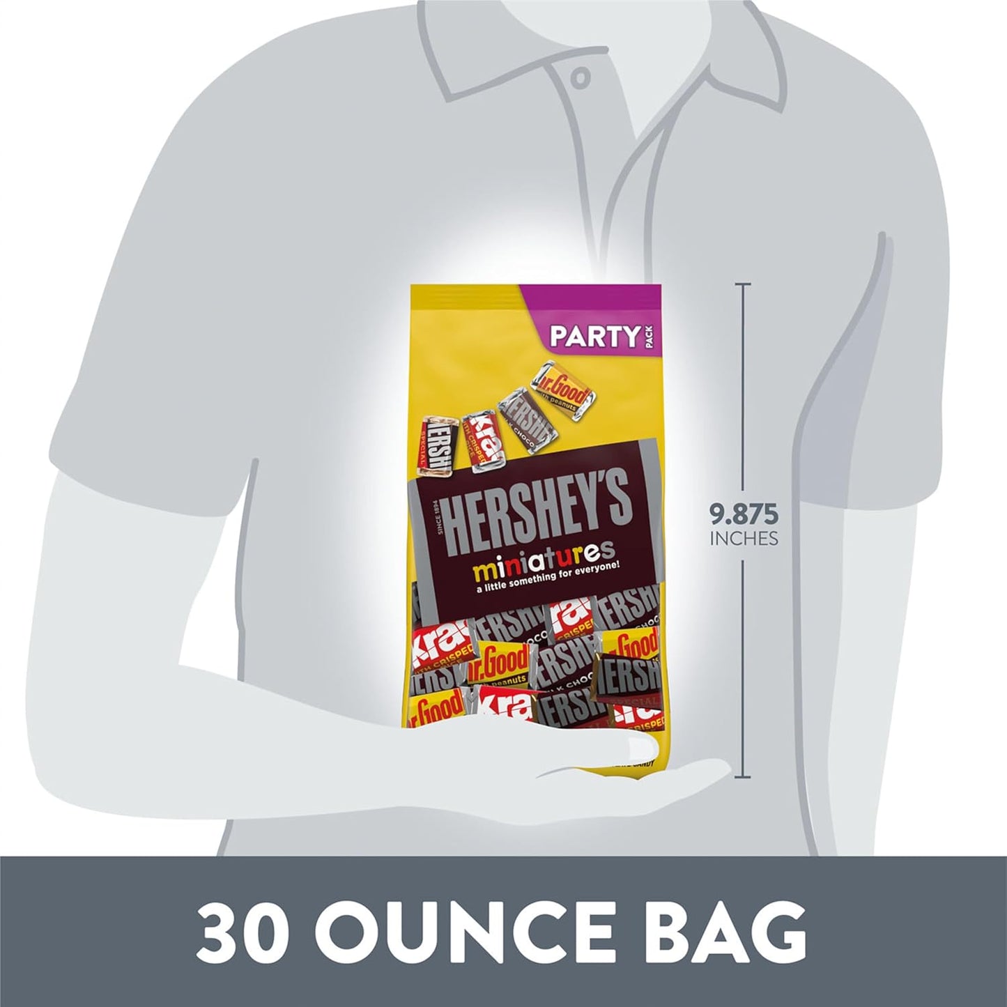 HERSHEY'S Miniatures Assorted Chocolate Candy Bulk Variety Party Pack, 30 Oz