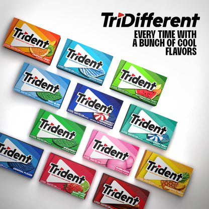 Trident Flavor Sugar Free Gum Packs of 14 Pieces Total Pieces, Original, 168 Count, (Pack of 12)