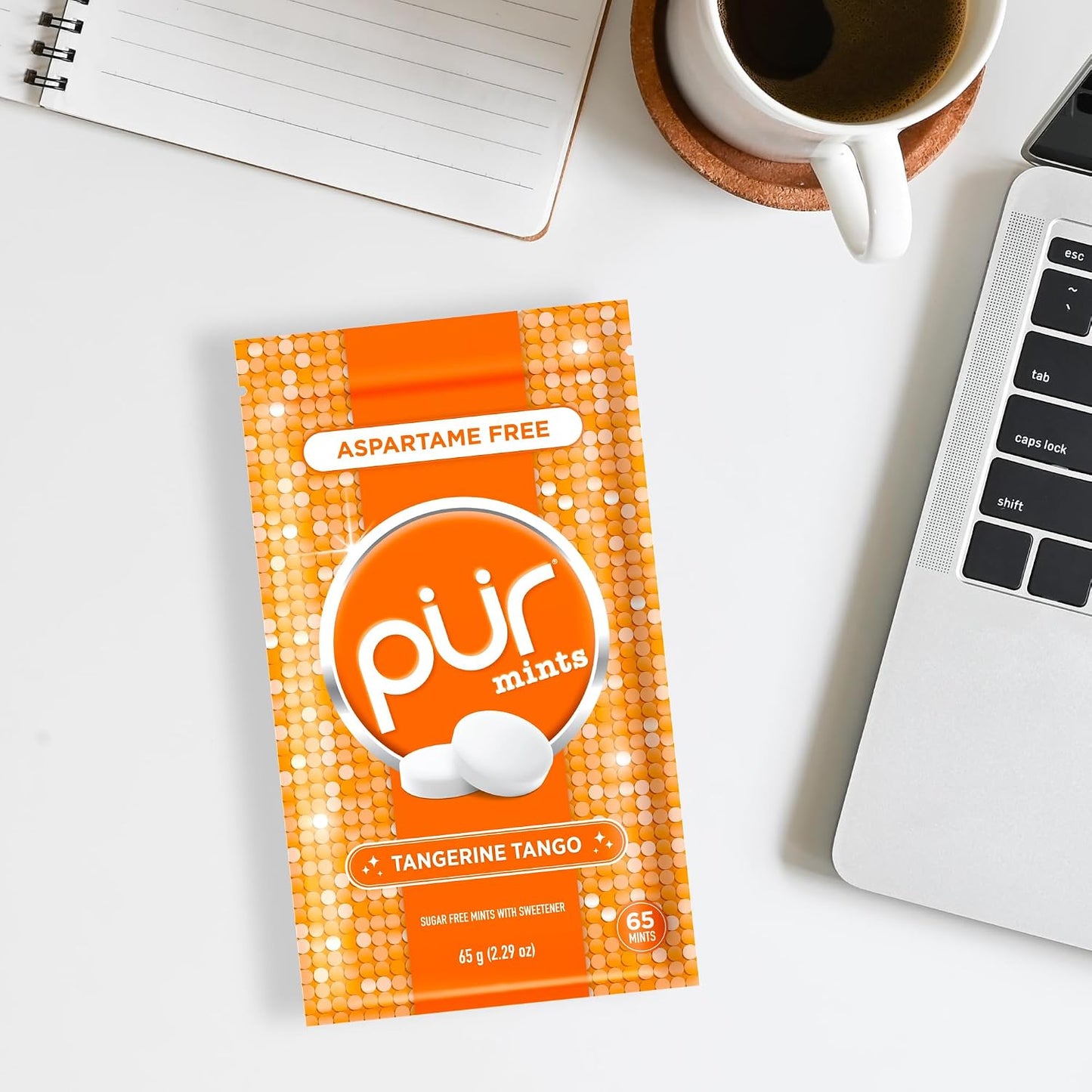 PUR Mints, Tangerine, Xylitol Mints, No Artificial Flavor, 65 Count 