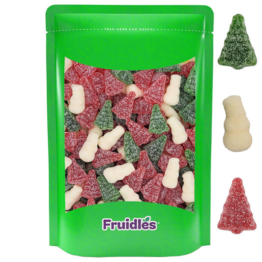 Fruidles Christmas Snowmen & Trees with Snow Gummi Candy, Delicious Gummies, Fun and Festive Holiday Snacking (1 Pound)