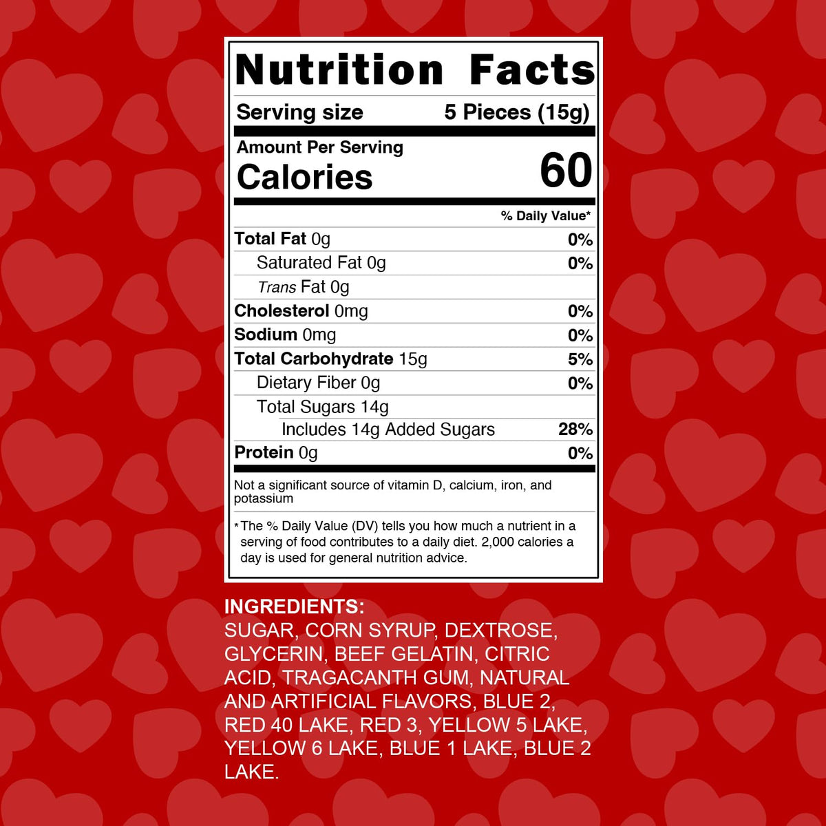 Bulk Large Conversation Hearts 5Lb Valentine's Day Candy