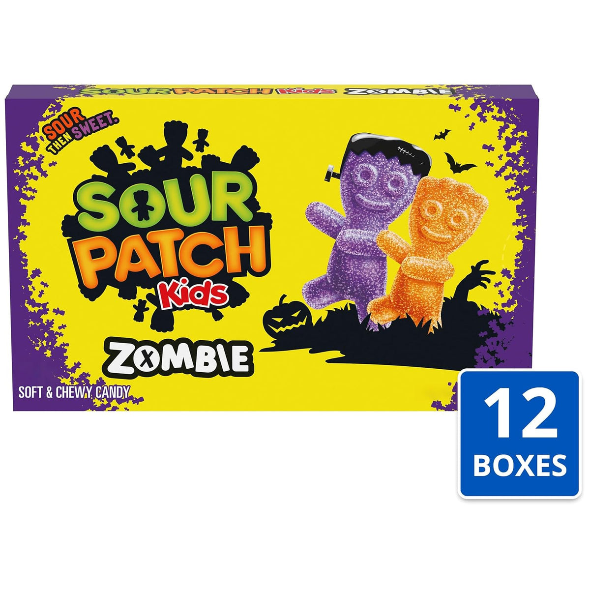 SOUR PATCH KIDS Zombie Soft & Chewy Gummy Halloween Candy, 12 Boxes