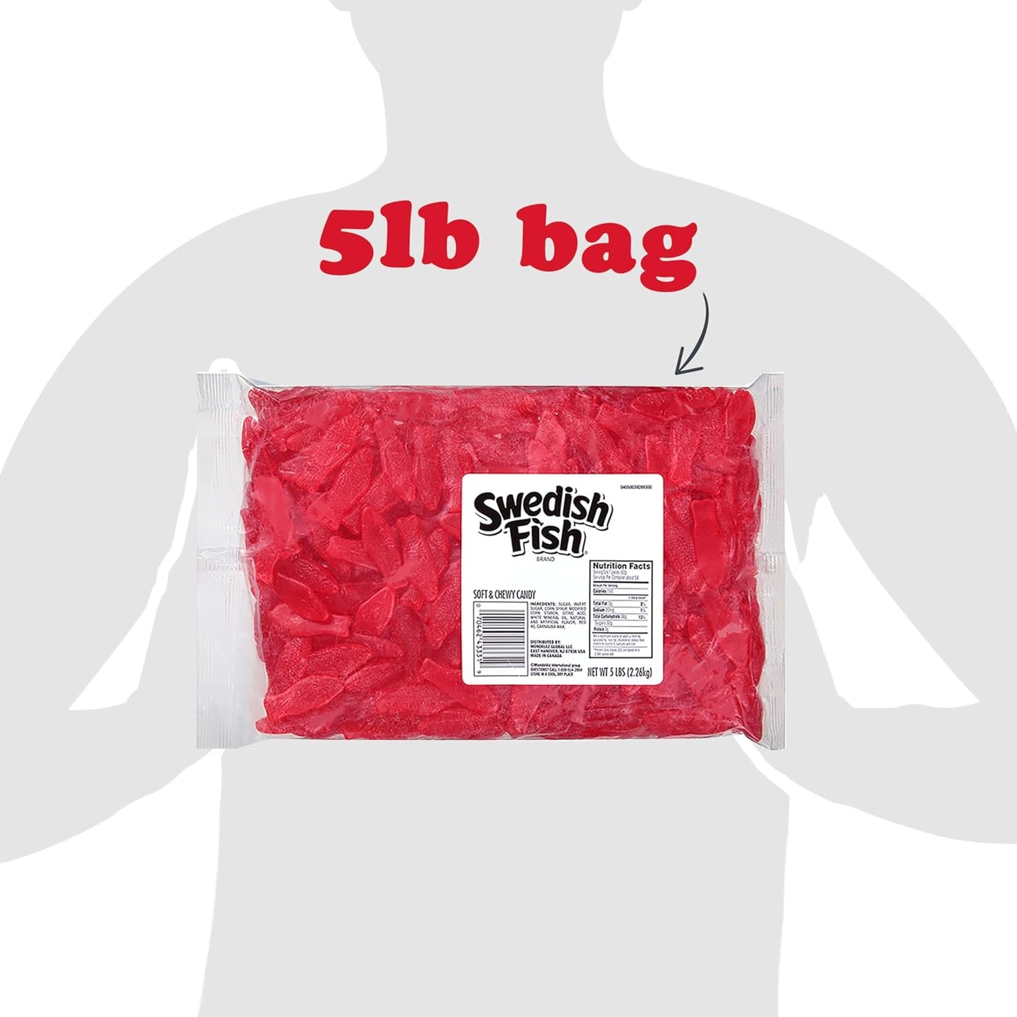 SWEDISH FISH Soft & Chewy Gummy Candy, Bulk Candy, 5 Lb
