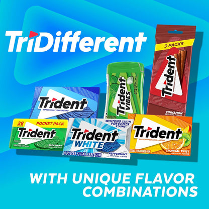 Trident Flavor Sugar Free Gum Packs of 14 Pieces Total Pieces, Original, 168 Count, (Pack of 12)