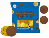 The Dreidel Company 25-Pack Hanukkah Milk Chocolate Gold Coins, Hanukkah Dreidel & Menorah Design Gelt, Non GMO, Kosher Certified OU-D (25-Pack)