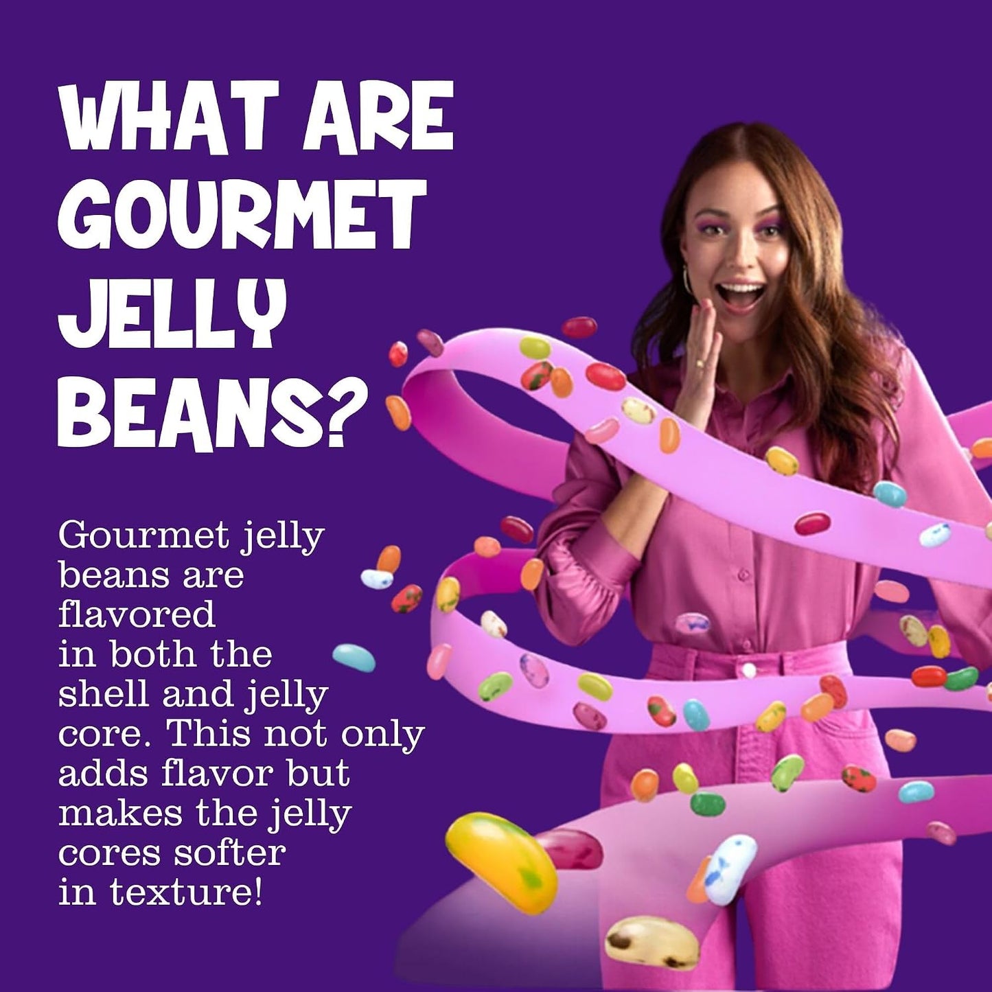 The Jelly Bean Planet, Gourmet Jelly Beans Bulk 25 Oz Jar - 36 Natural Fruit Flavors