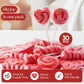 30 Pack Valentines Day Lollipops – Individually Wrapped Heart, Swirl, Twist Suckers – Strawberry, Raspberry, Tutti Frutti Delicious Flavors
