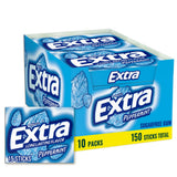EXTRA Gum Peppermint Chewing Gum Bulk, Individually Wrapped, 15 Count (Pack of 10)