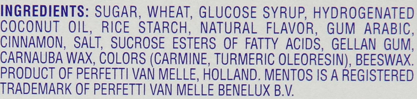 Mentos Chewy Mint Candy Roll, Cinnamon, 14 Pieces per Roll, 15 Count Pack