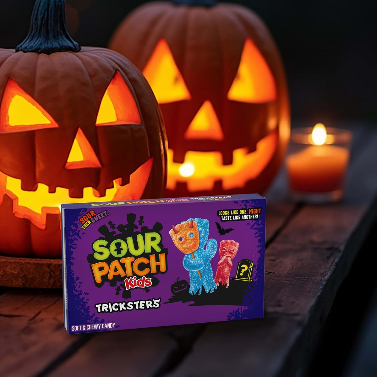 SOUR PATCH KIDS Tricksters Soft & Chewy Gummy Halloween Candy, 12 X 3.52 Oz