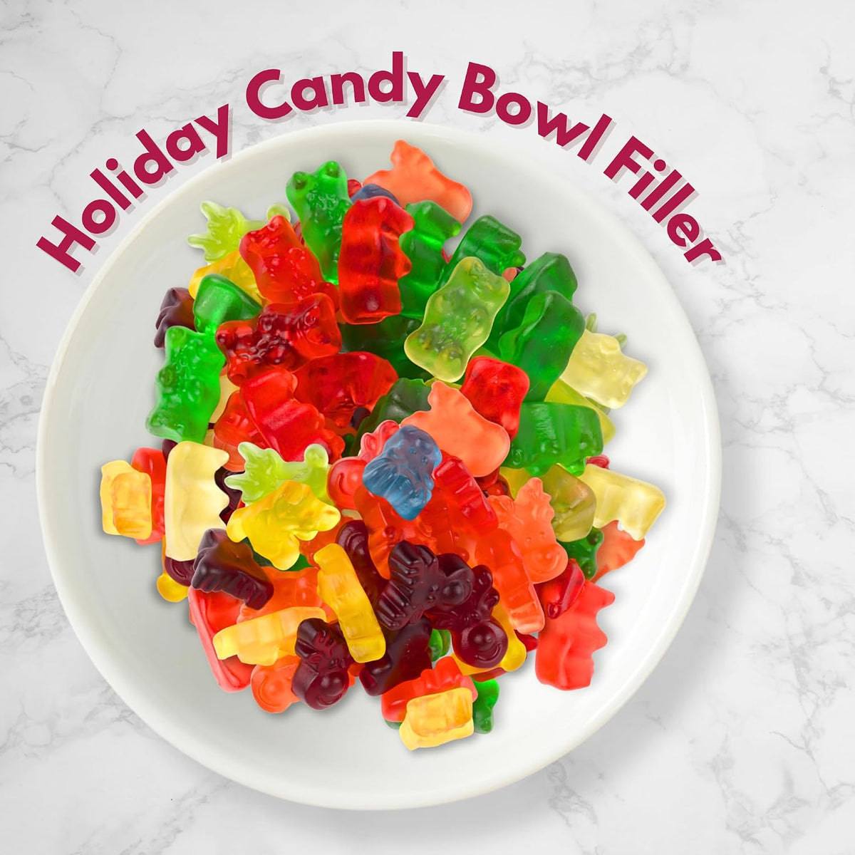 2 Christmas Gummy Bears, 2 Sweet and Sour Reindeer Gummies, Assorted Flavors, Sharable Bags, 4 Ounces (Pack of 4)