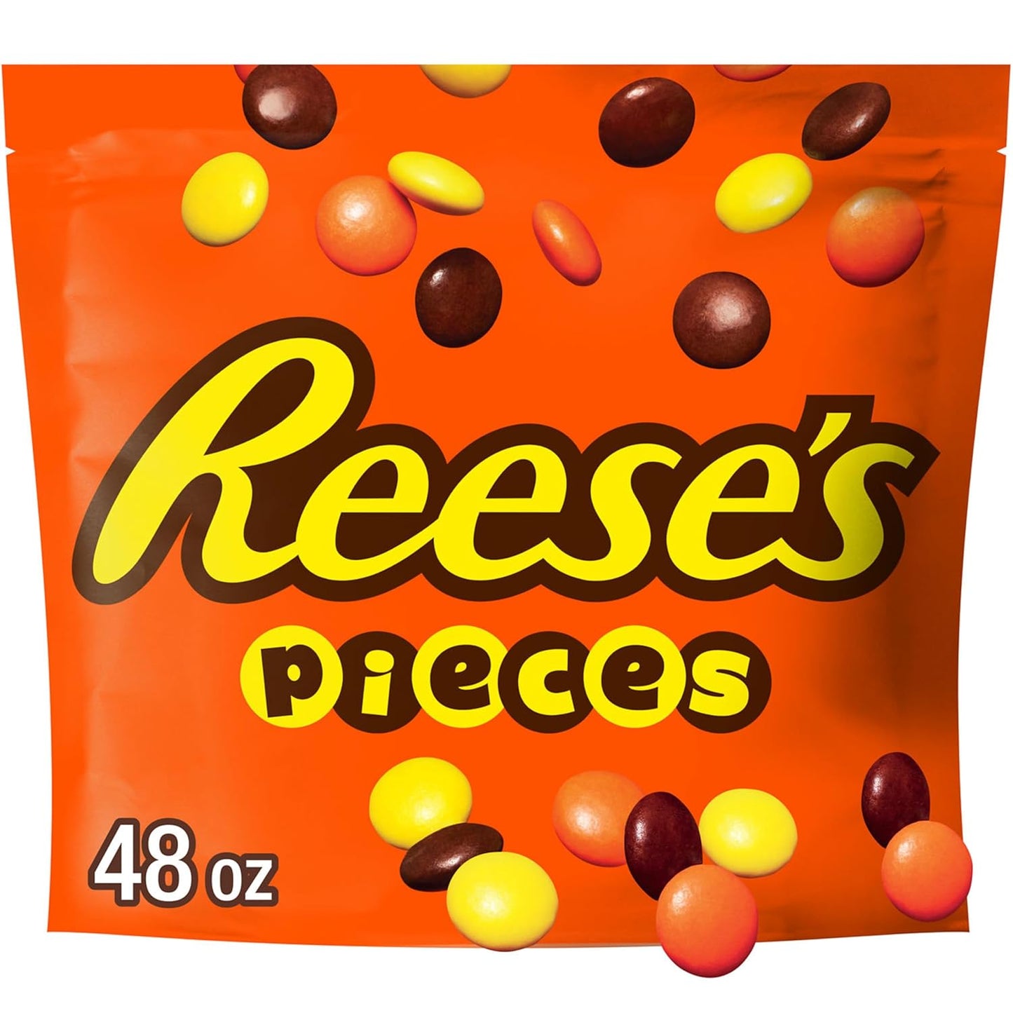 REESE'S PIECES Peanut Butter in a Crunchy Shell, Candy Bulk Bag, 48 Oz