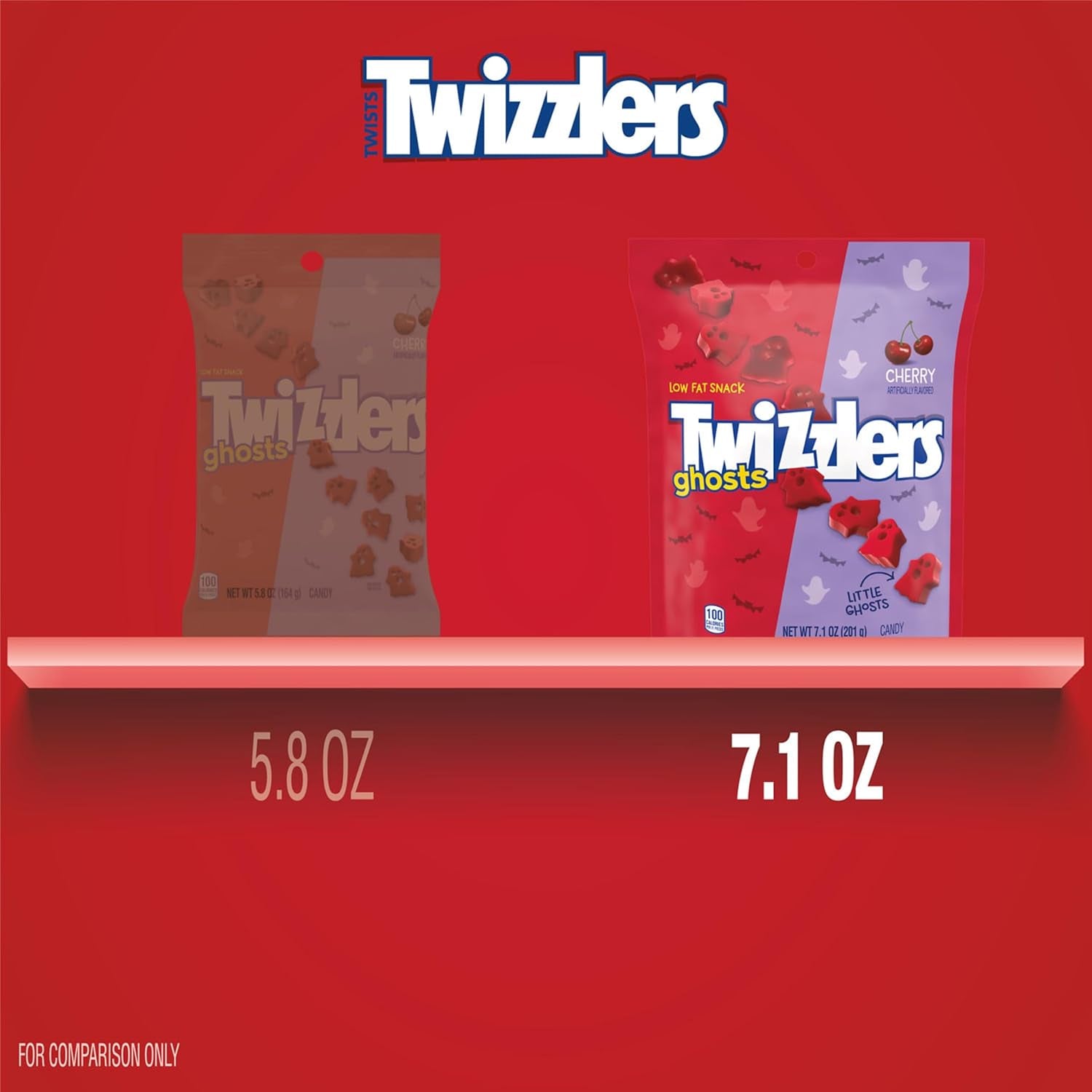 Twizzlers Ghosts Cherry Flavored Chewy Halloween Candy Bag, 7.1 Oz