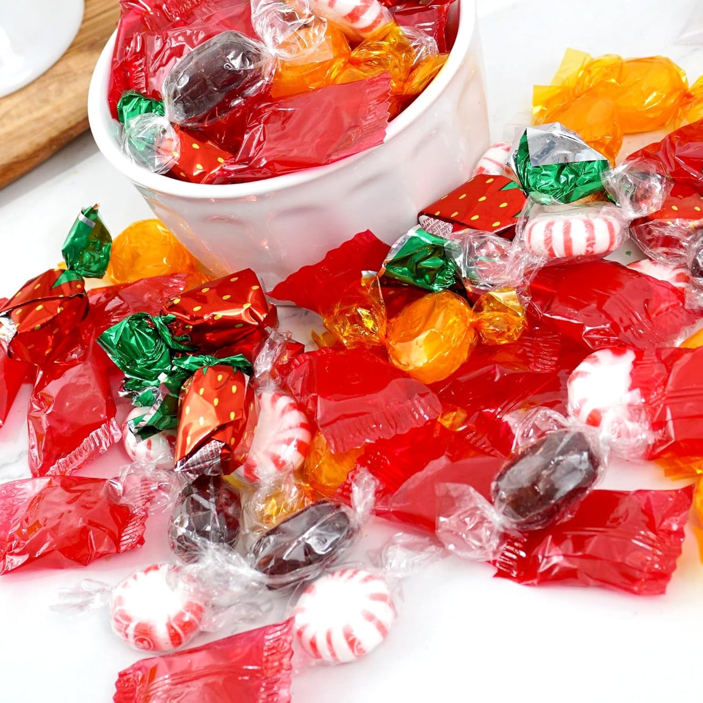 Old Fashioned Hard Candy Assortment, 1 Pound Bulk Candy, Butterscotch, Root Beer Barrels, Strawberry Filled Bon Bons, Cinnamon Discs, Starlight Peppermints