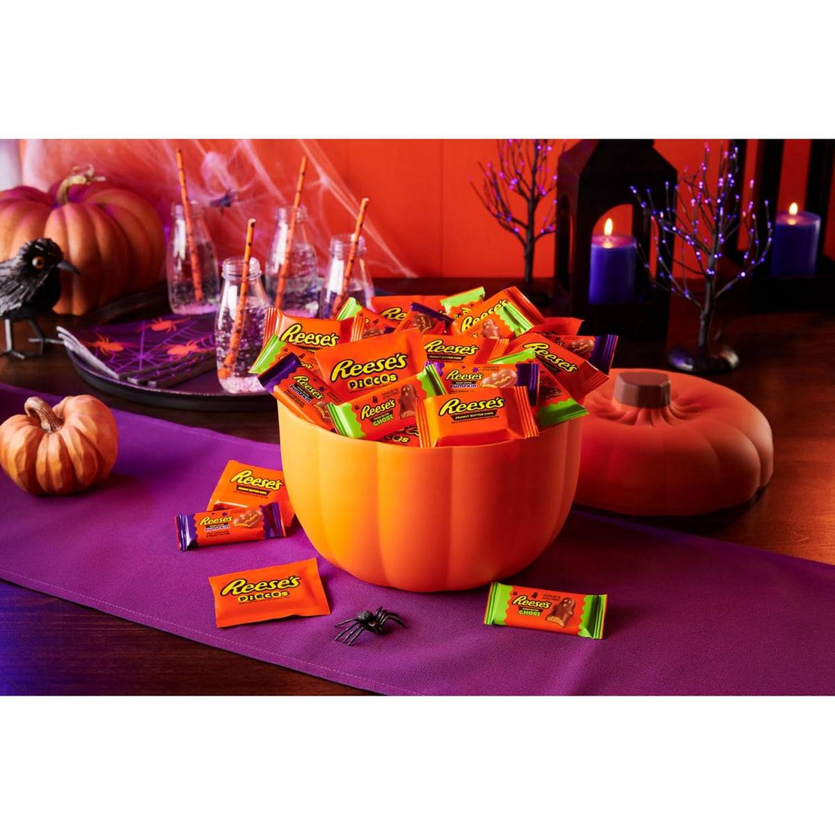Reese's Assorted Peanut Butter Halloween Candy Pumpkin Bowl, 110 Ct
