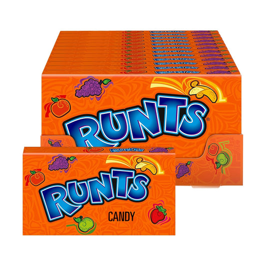 Wonka Runts Hard, Chewy & Fruity Candy, 5 Ounce Theater Candy Boxes (Pack of 12)