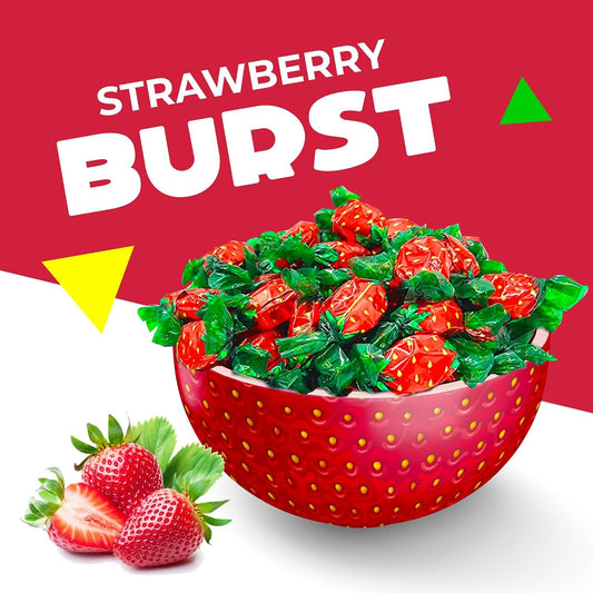 Strawberry Hard Candy | 1 Pound Bag - Approx. 85 Count | Strawberry Candy Individually Wrapped | Old Fashioned Candy | Retro Treat