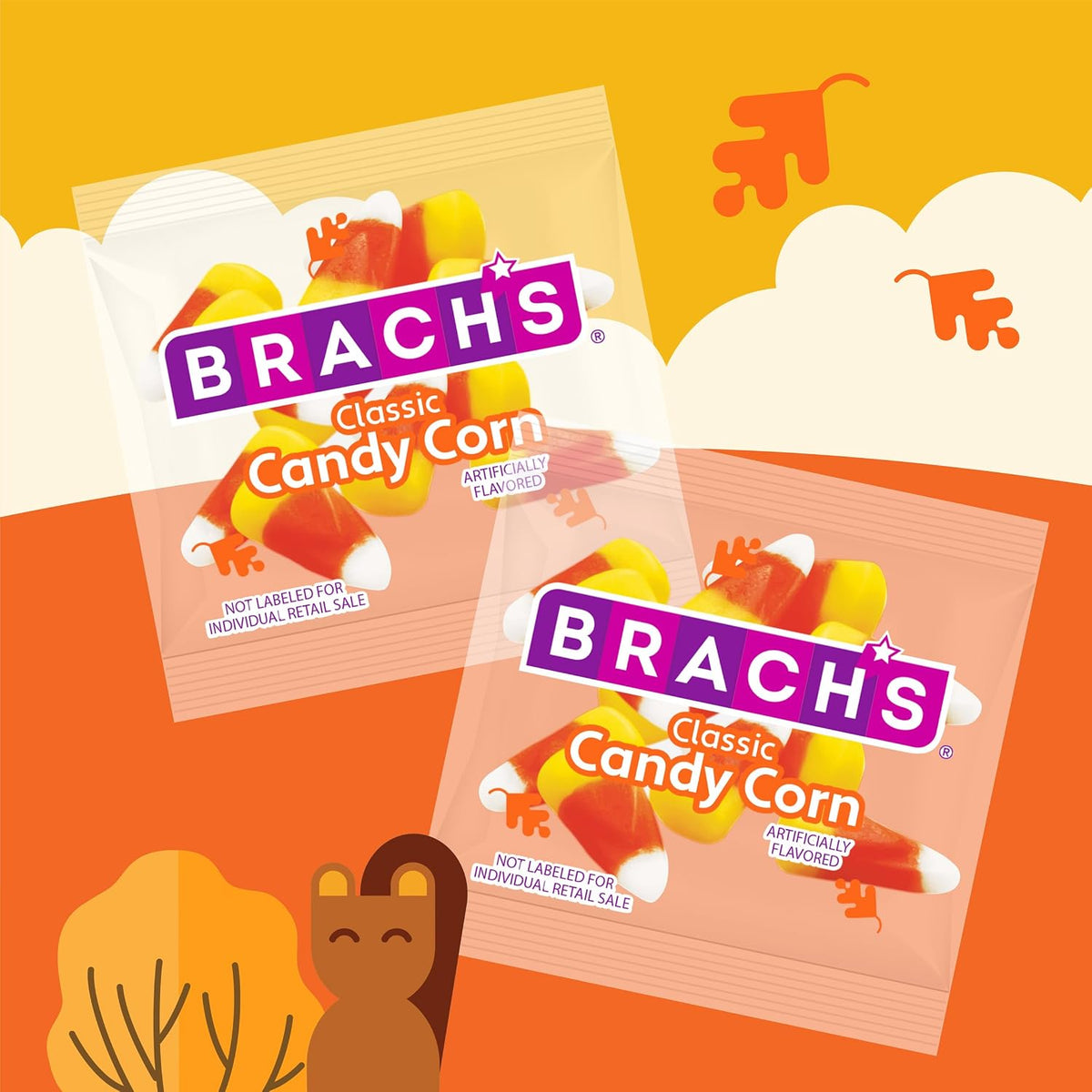 Brach'S Halloween Classic Candy Corn, Trick or Treat Pouches, 30 Oz, 60 Ct
