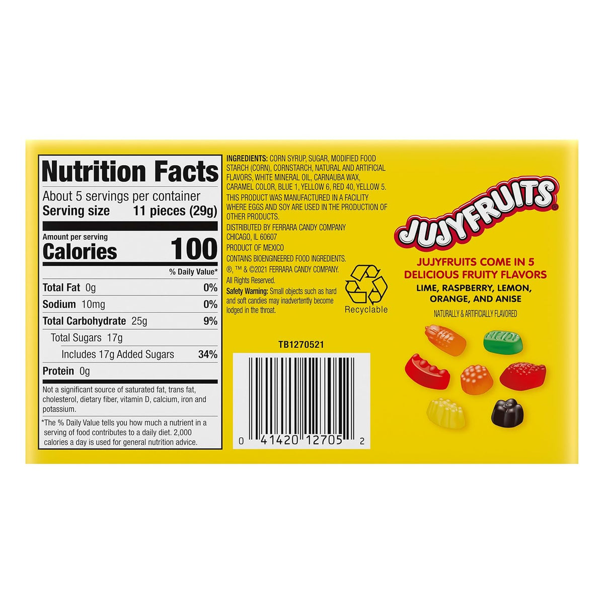 Jujyfruits Assorted Gummy Candy, Fruity Flavors, Theater Box, 5 Oz, 12 Ct