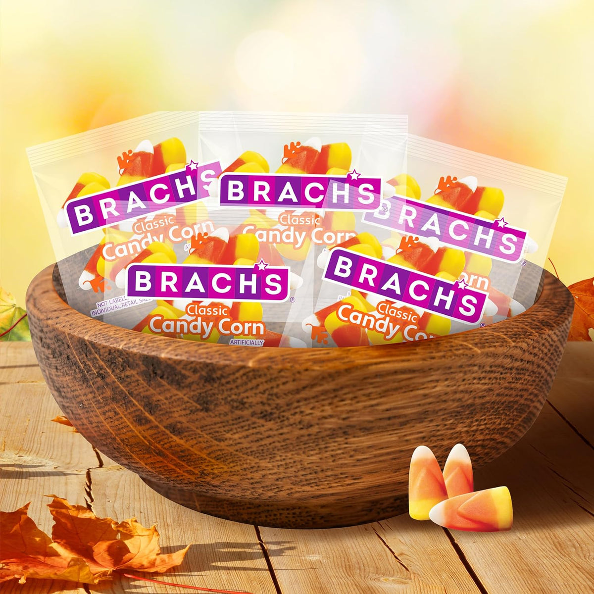Brach'S Halloween Classic Candy Corn, Trick or Treat Pouches, 30 Oz, 60 Ct