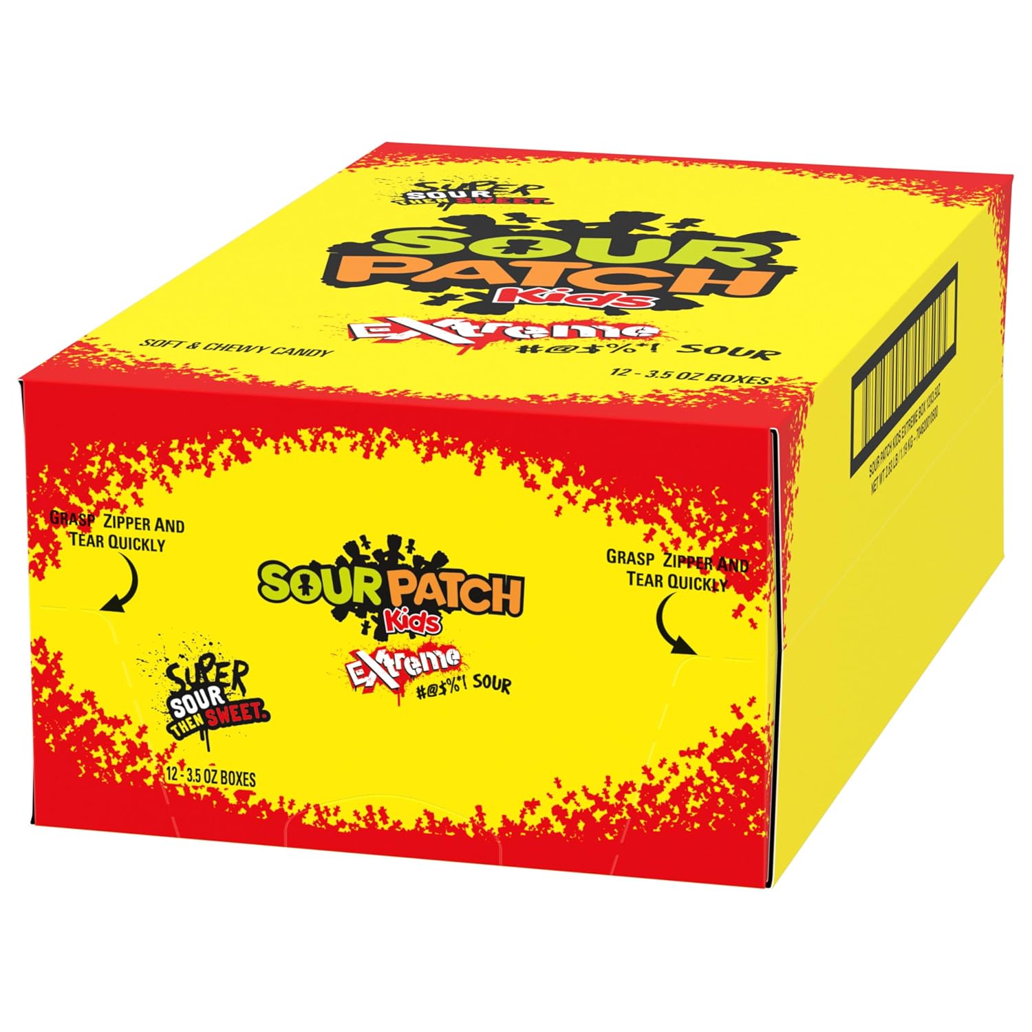 SOUR PATCH KIDS Extreme Sour Soft & Chewy Gummy Candy, Bulk Candy, 12 - 3.5 Oz Boxes