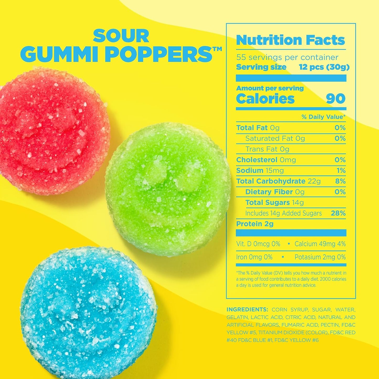 Albanese Candy, Sour Gummi Poppers, 4.5-Pound Bag