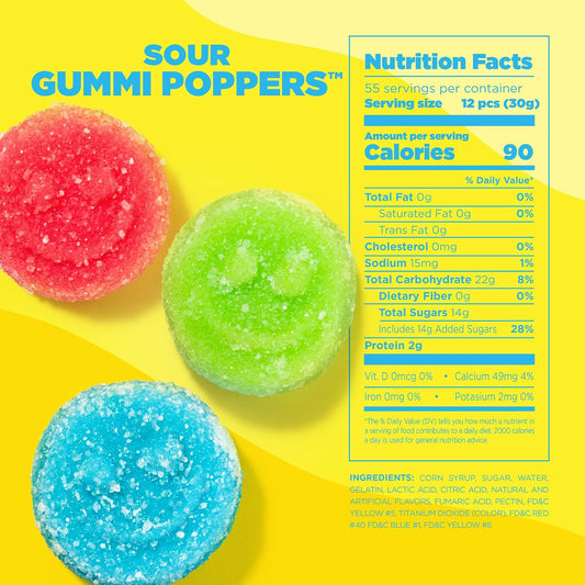 Albanese Candy, Sour Gummi Poppers, 4.5-Pound Bag