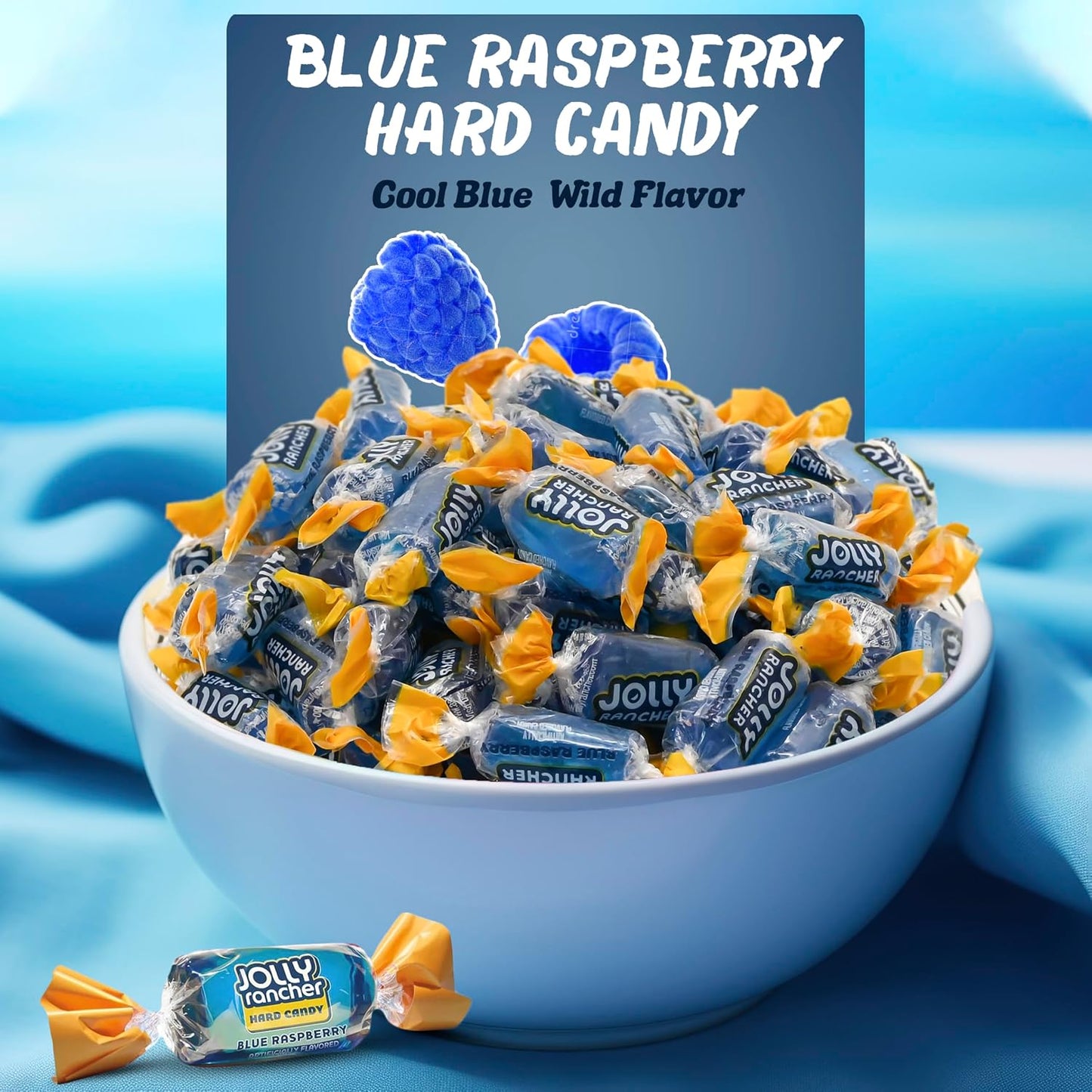 Blue Raspberry Jolly Ranchers Hard Candy – Original Flavor – 1 LB Bulk Bag (Approx. 75 Pieces)