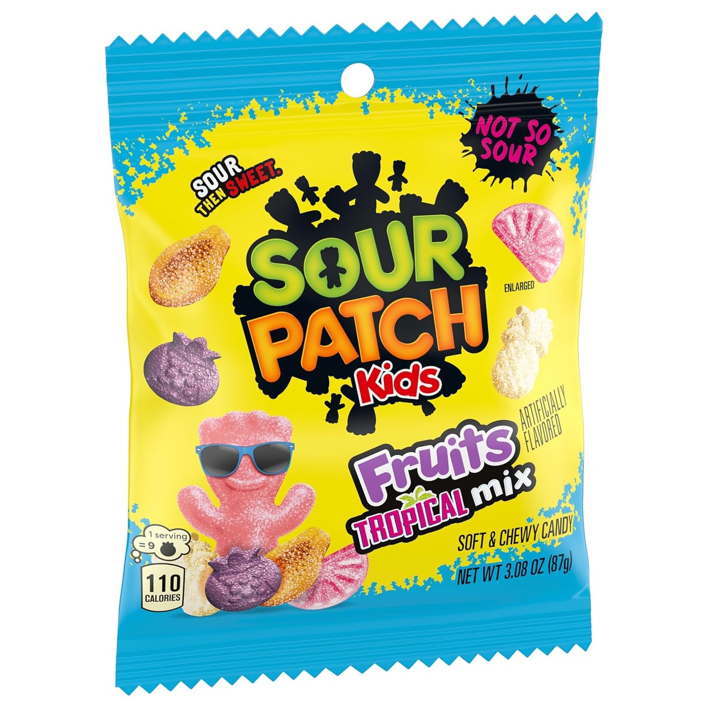 SOUR PATCH KIDS Fruits Tropical Mix Soft & Chewy Gummy Candy, Bulk Candy, 12-3.08 Oz Bags