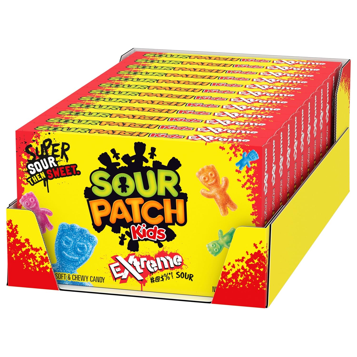 SOUR PATCH KIDS Extreme Sour Soft & Chewy Gummy Candy, Bulk Candy, 12 - 3.5 Oz Boxes
