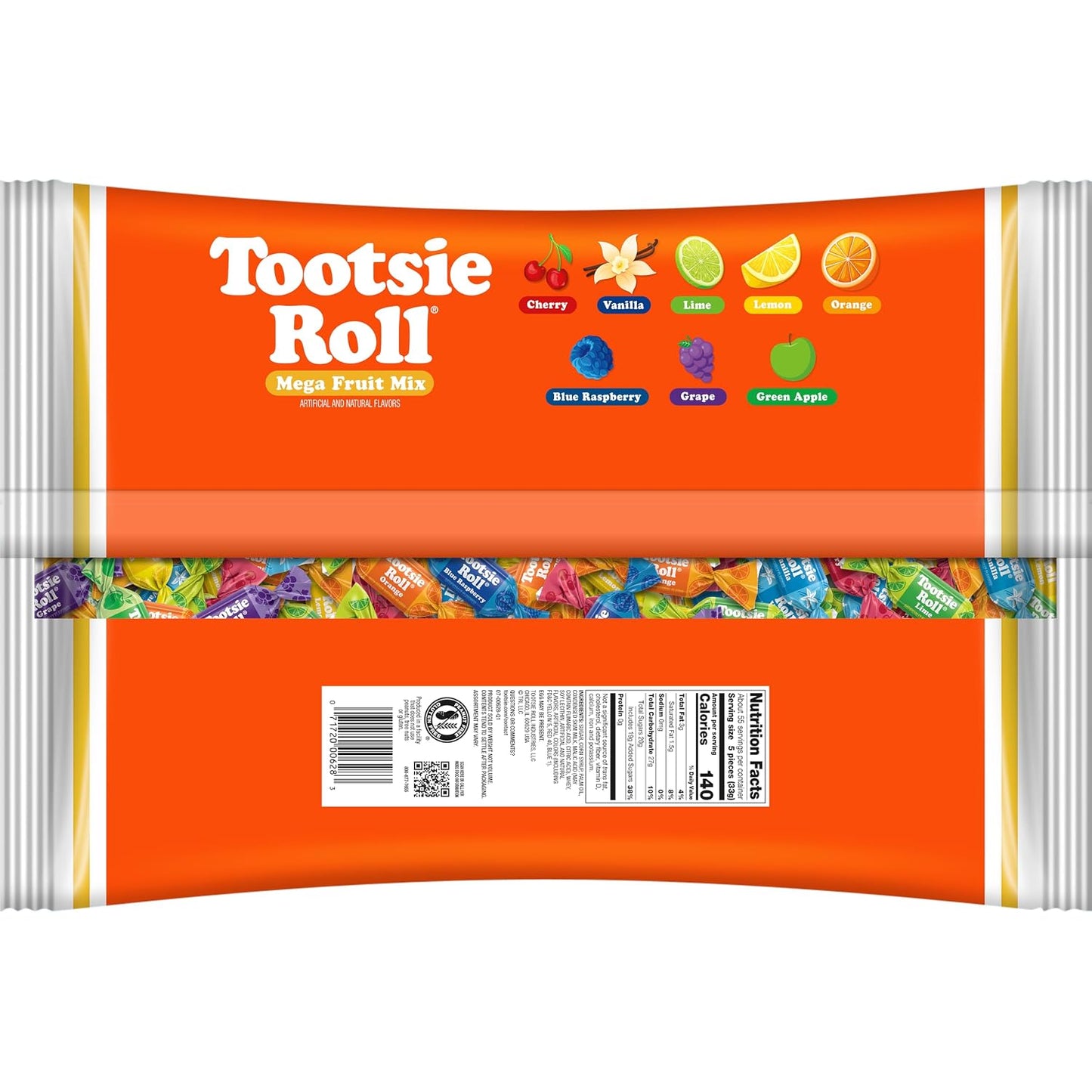 Tootsie Roll Fruit Chews Mega Mix, 275 Count, 4Lb Bag