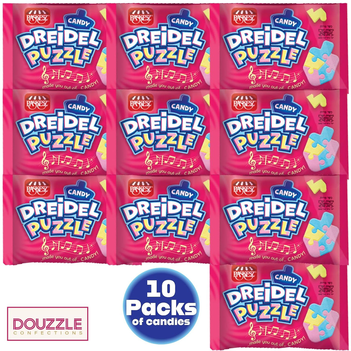 Douzzle Kosher, Hanukkah Candy Dreidels for Kids, Candy Dreidel Puzzle (Pack of 1)