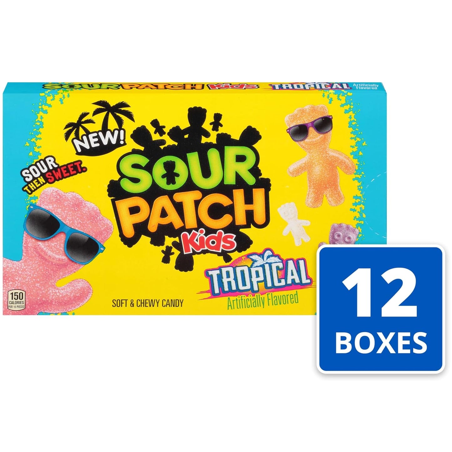 SOUR PATCH KIDS Tropical Soft & Chewy Gummy Candy, Bulk Candy, 12 - 3.5 Oz Boxes