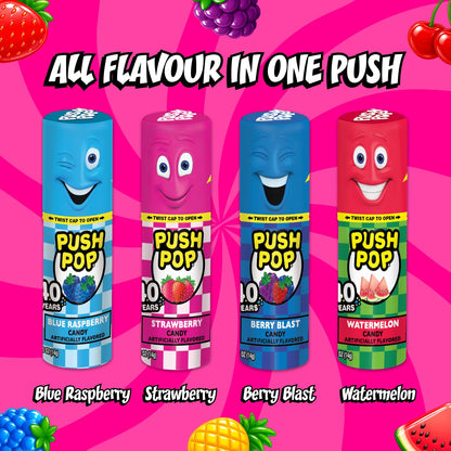 Push Pop Candy Lollipops - Individually Wrapped Variety Candy Party Pack - 24 Count