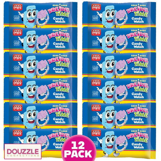 Douzzle Kosher, Hanukkah Candy Dreidels for Kids, Dreidel Time Candy Watches (Pack of 1) Hanukah Party Favors, Happy Chanuka Sweet Treat & Gifts