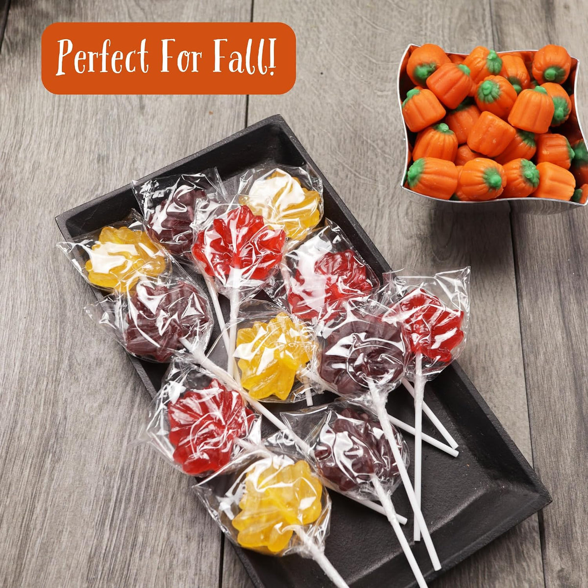 Autumn Leaf Lollipops, Thanksgiving and Fall Themed Candy, 24 Suckers